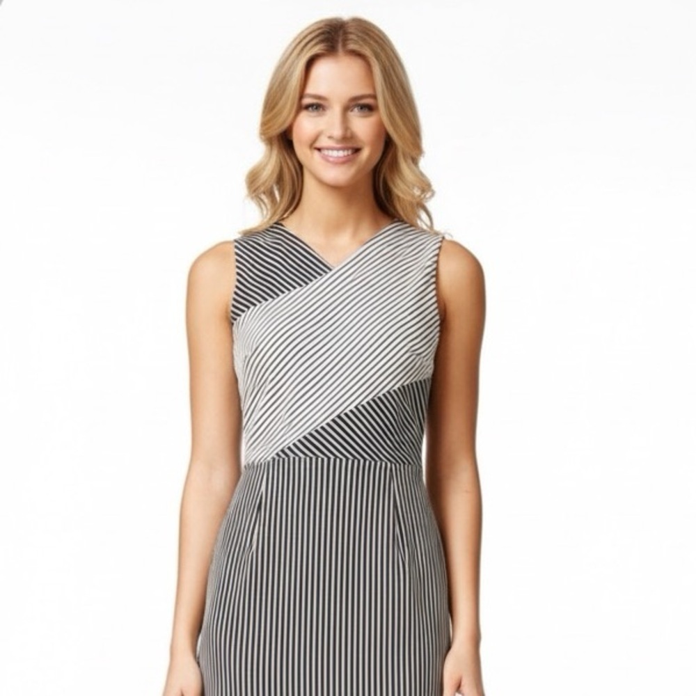 Rachel Rachel Roy size 2 black striped shift dress
